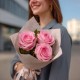 Букет 3 розовые розы