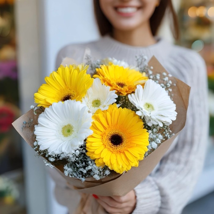 Красивый букет из гербер