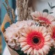 3 герберы с гортензией и пшеницей