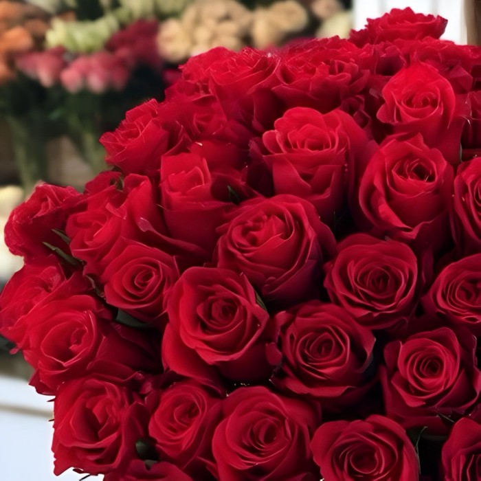 Букет 51 красная роза Кения